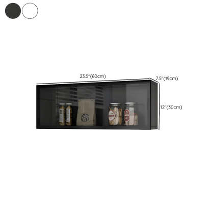 Wall-Mounted Kitchen Glass China Cabinet — White / Led Lights Included
