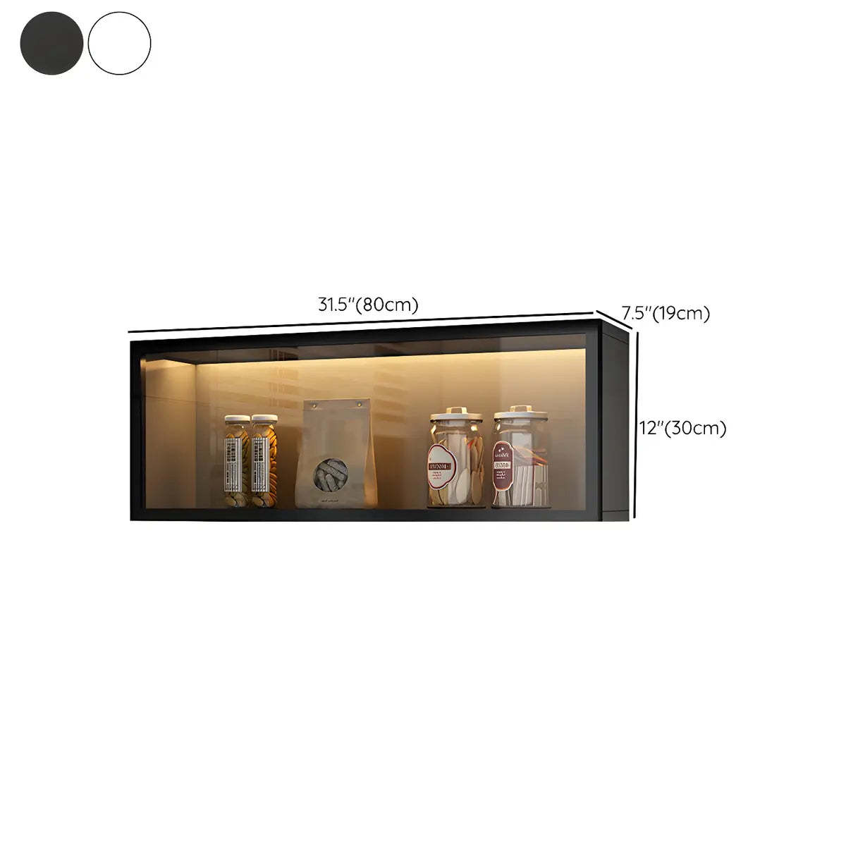 Wall-Mounted Kitchen Glass China Cabinet