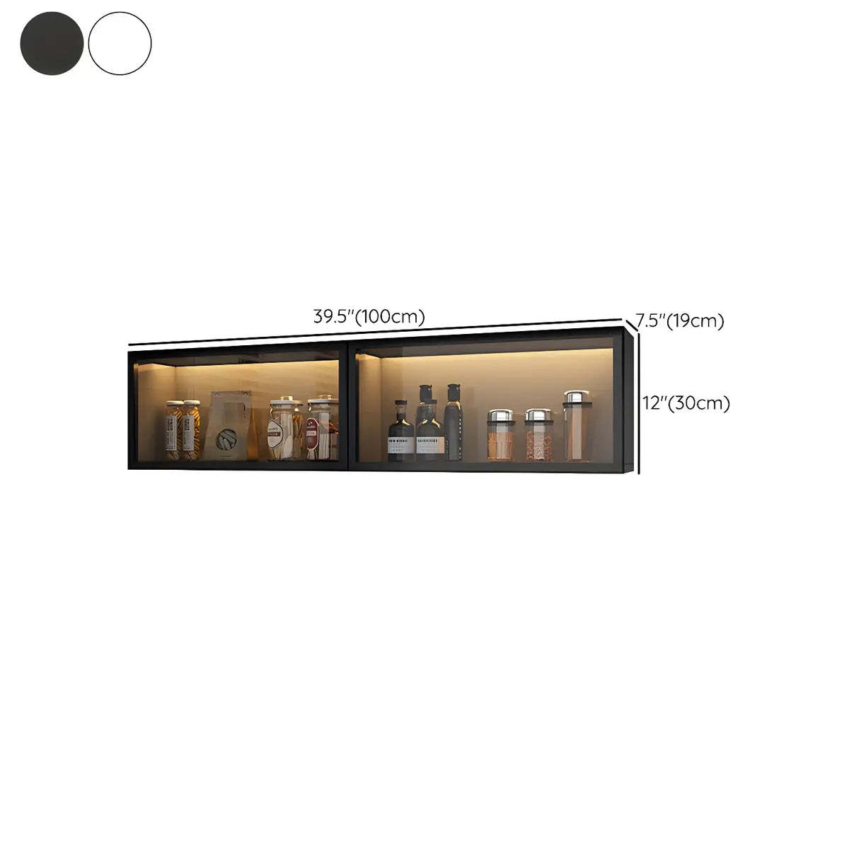 Wall-Mounted Kitchen Glass China Cabinet
