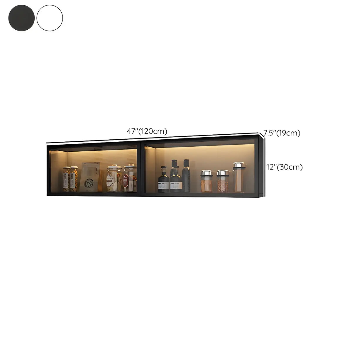 Wall-Mounted Kitchen Glass China Cabinet
