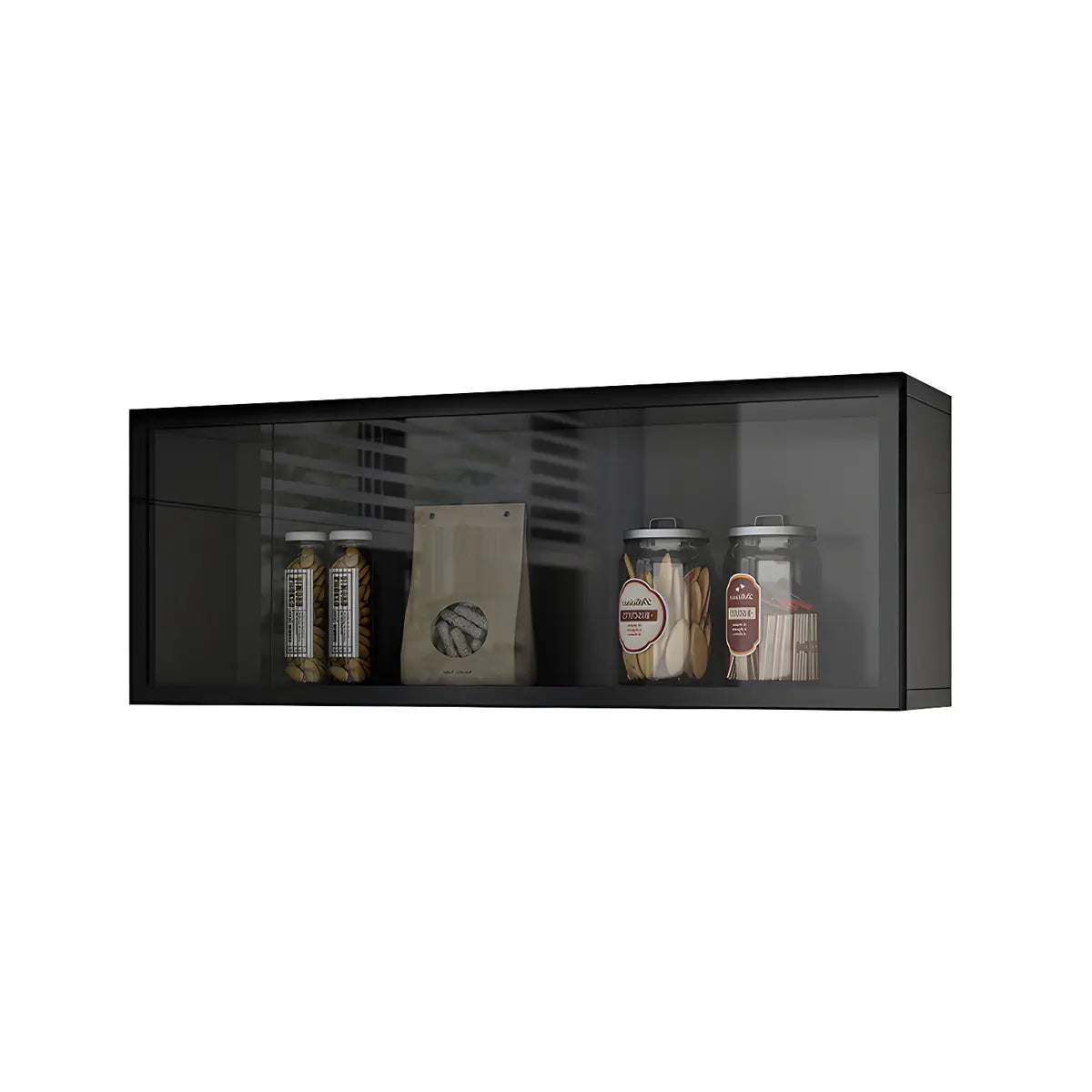 Wall-Mounted Kitchen Glass China Cabinet — White / Led Lights Included
