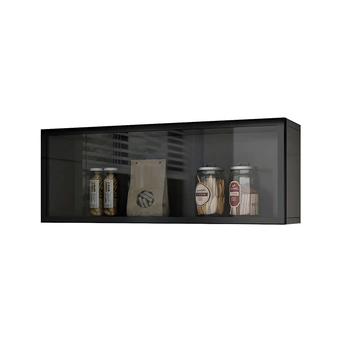 Wall-Mounted Kitchen Glass China Cabinet — White / Led Lights Included