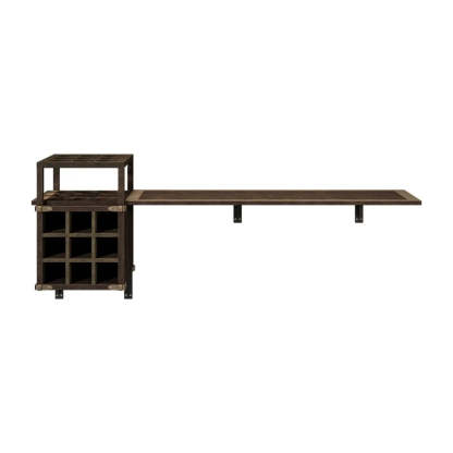 Wall-Mounted Bar Table with Wine Shelves
