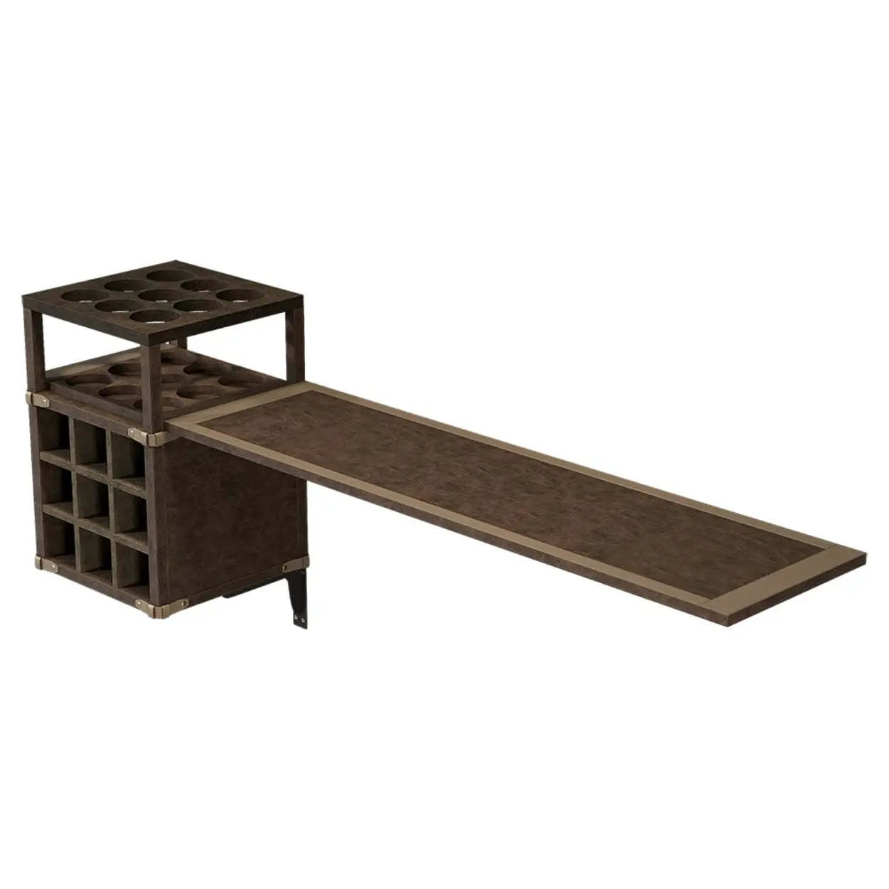 Wall-Mounted Bar Table with Wine Shelves