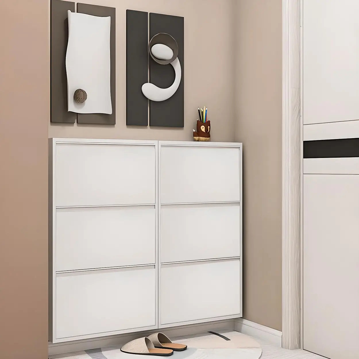 Wall-Mount Drop-Front Shoe Cabinet