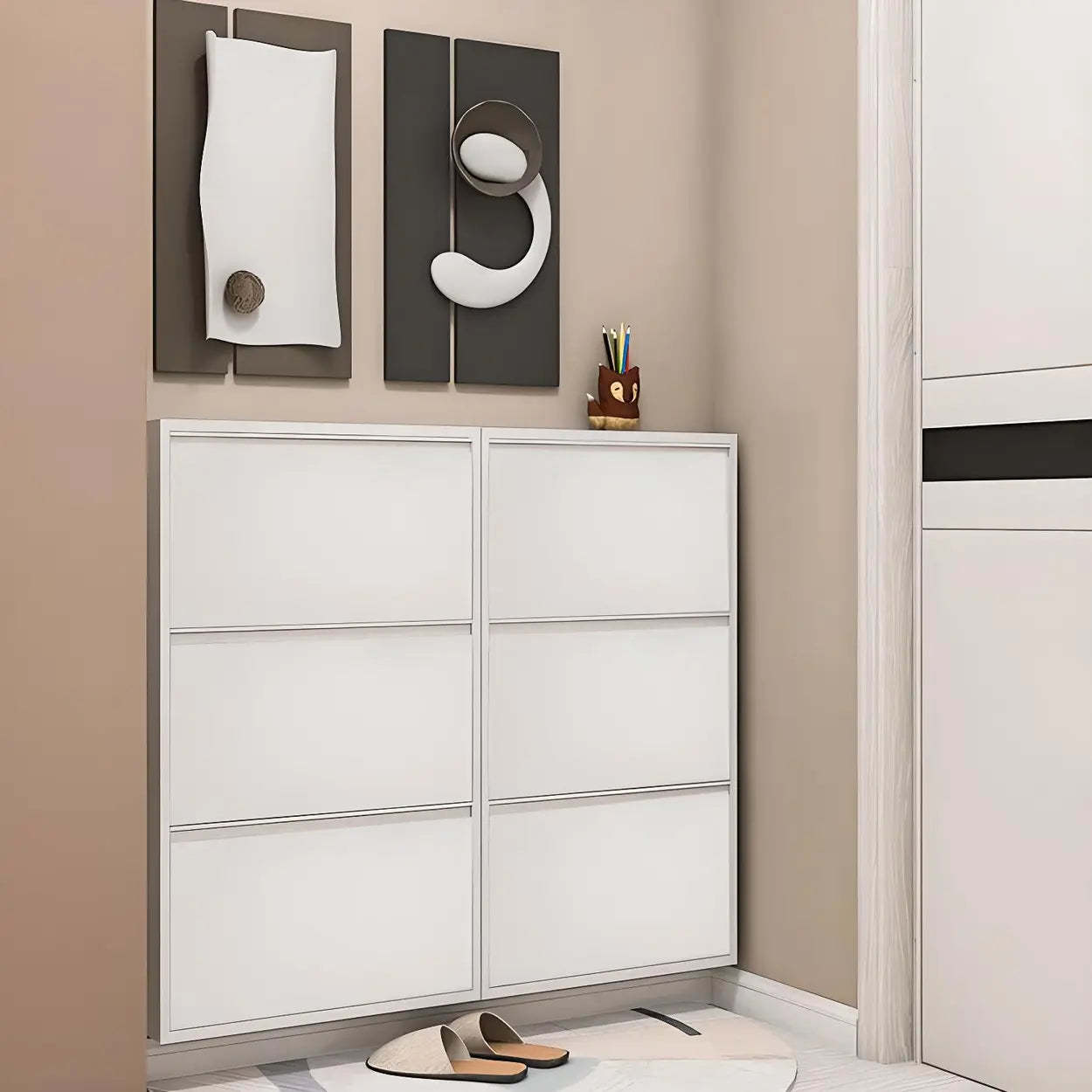 Wall-Mount Drop-Front Shoe Cabinet