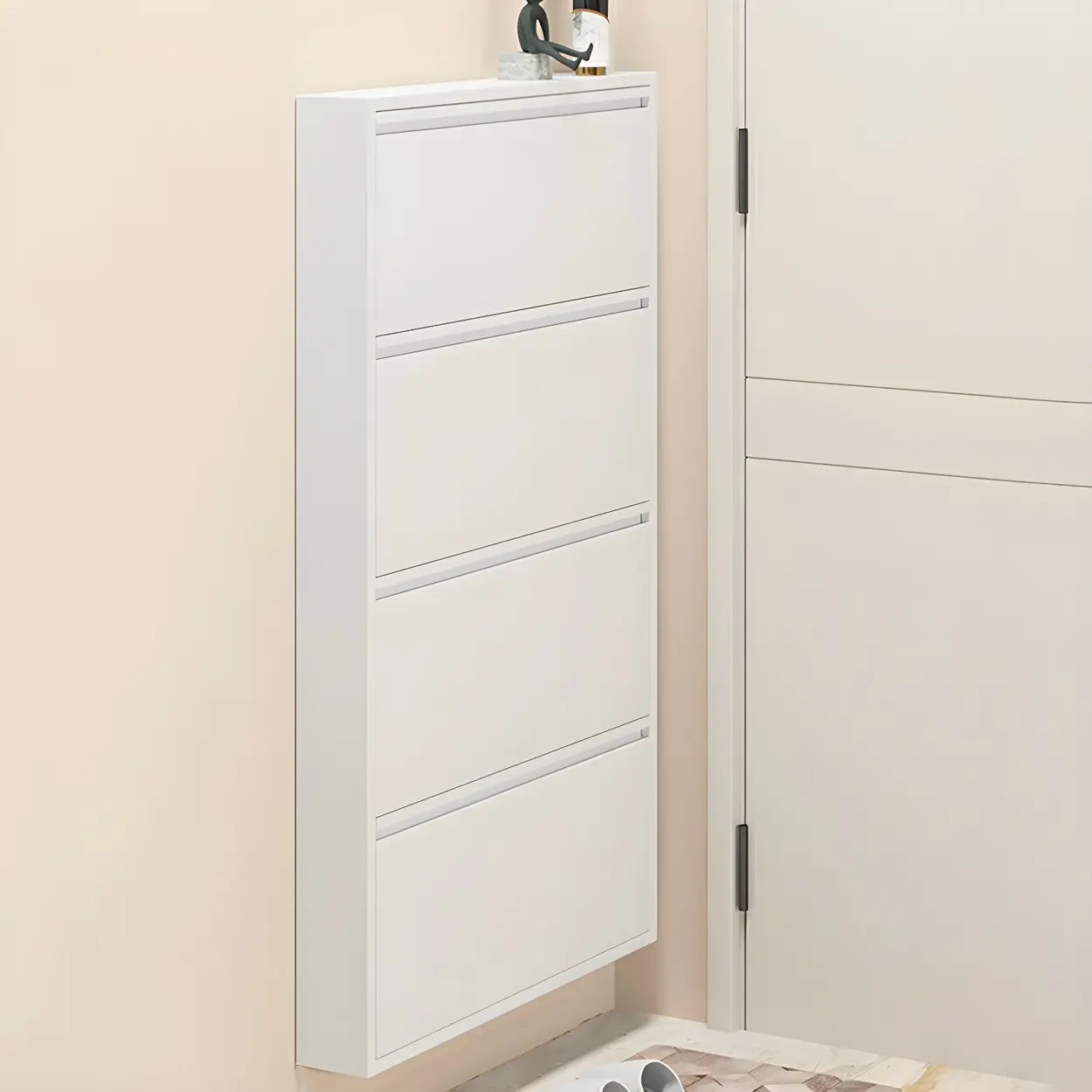 Wall-Mount Drop-Front Shoe Cabinet