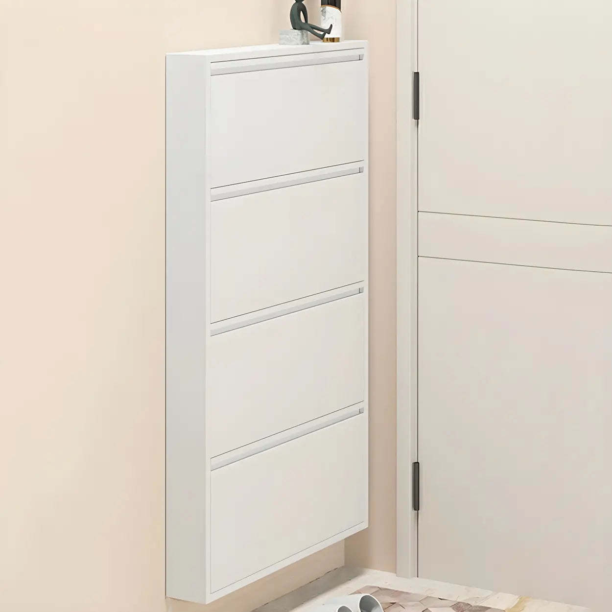 Wall-Mount Drop-Front Shoe Cabinet