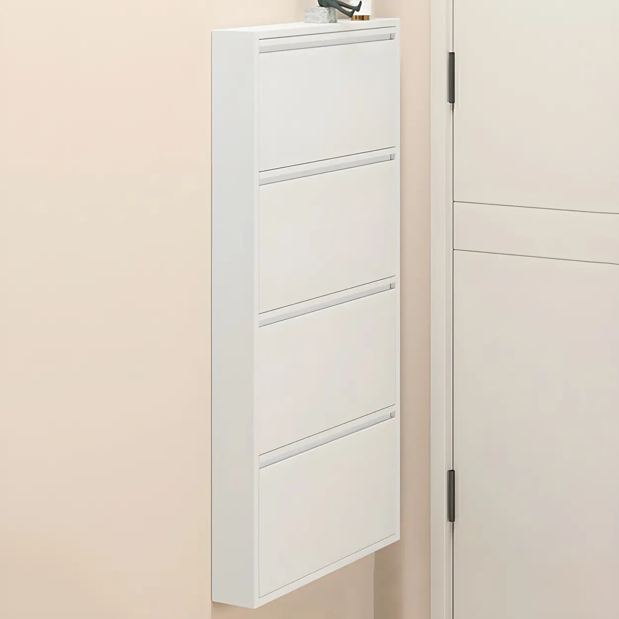 Wall-Mount Drop-Front Shoe Cabinet