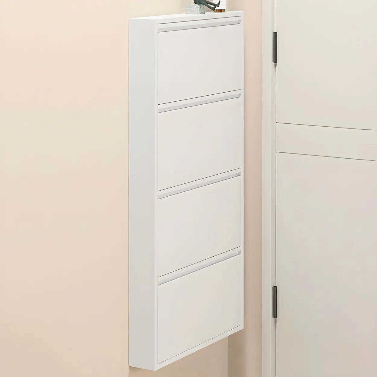 Wall-Mount Drop-Front Shoe Cabinet