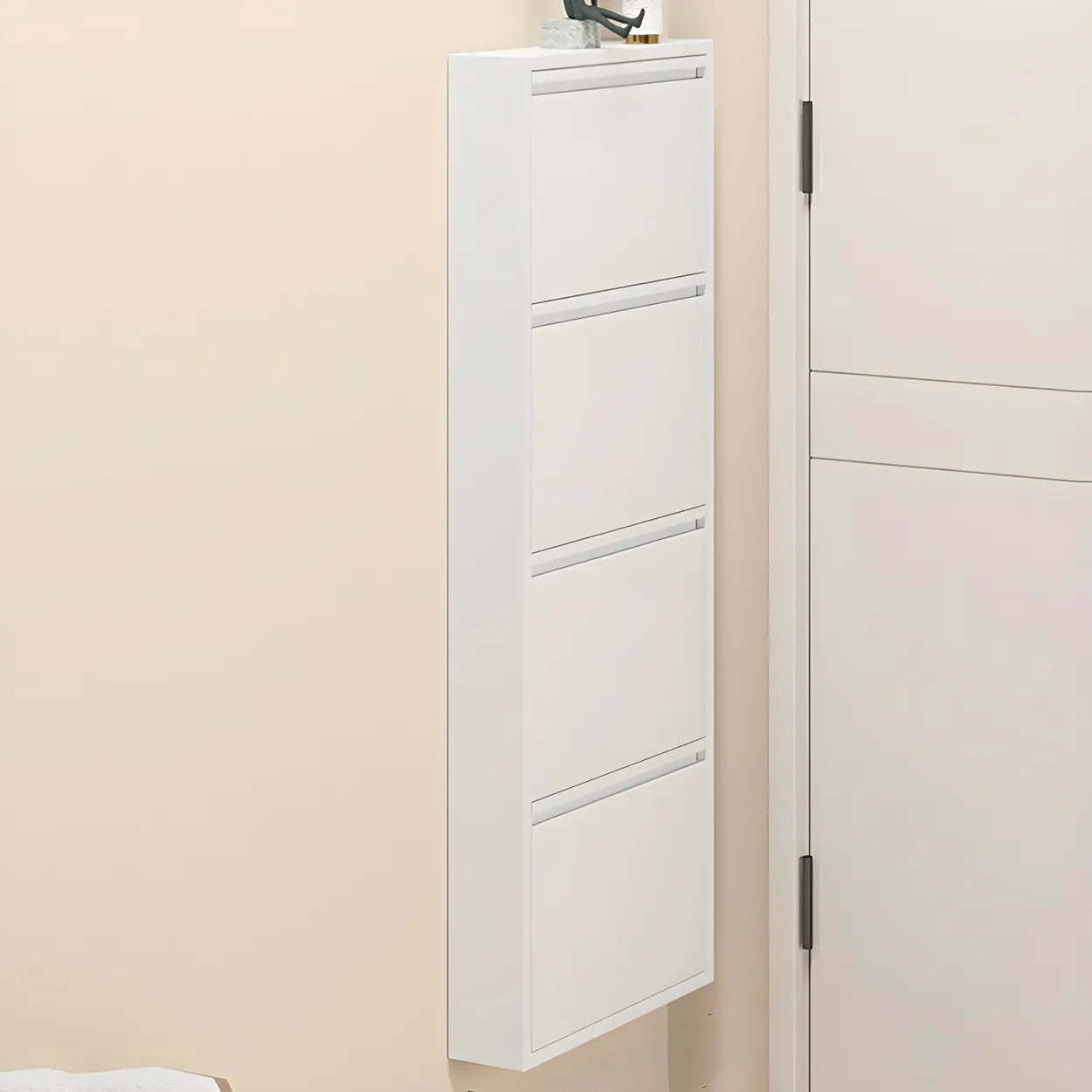 Wall-Mount Drop-Front Shoe Cabinet