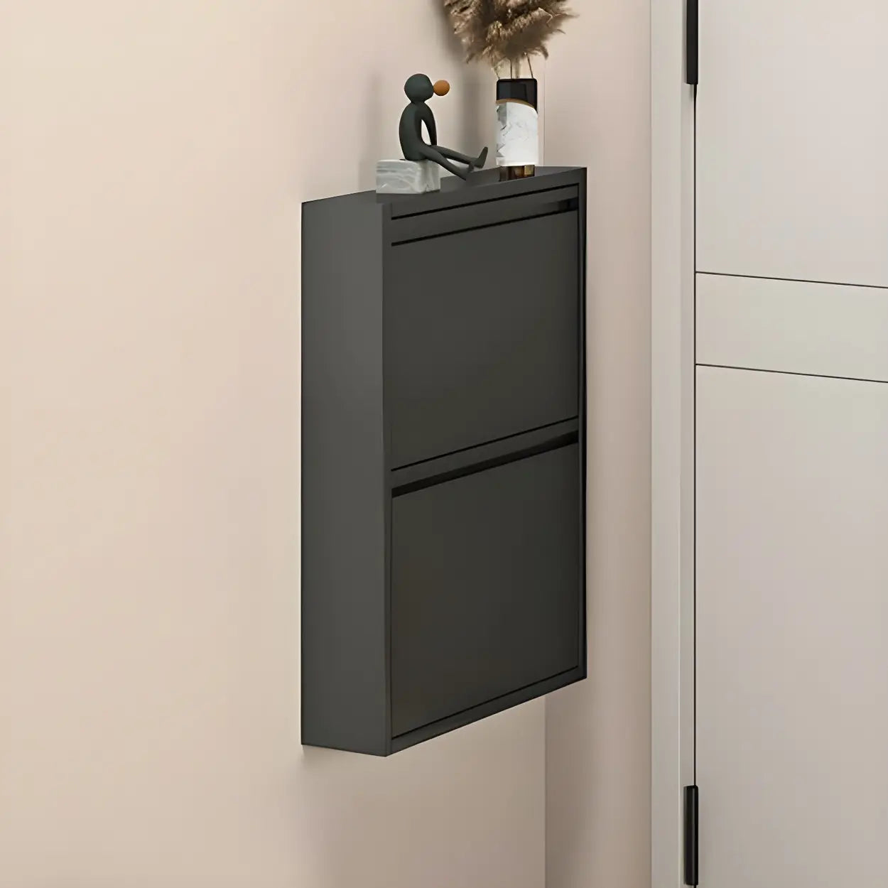 Wall-Mount Drop-Front Shoe Cabinet