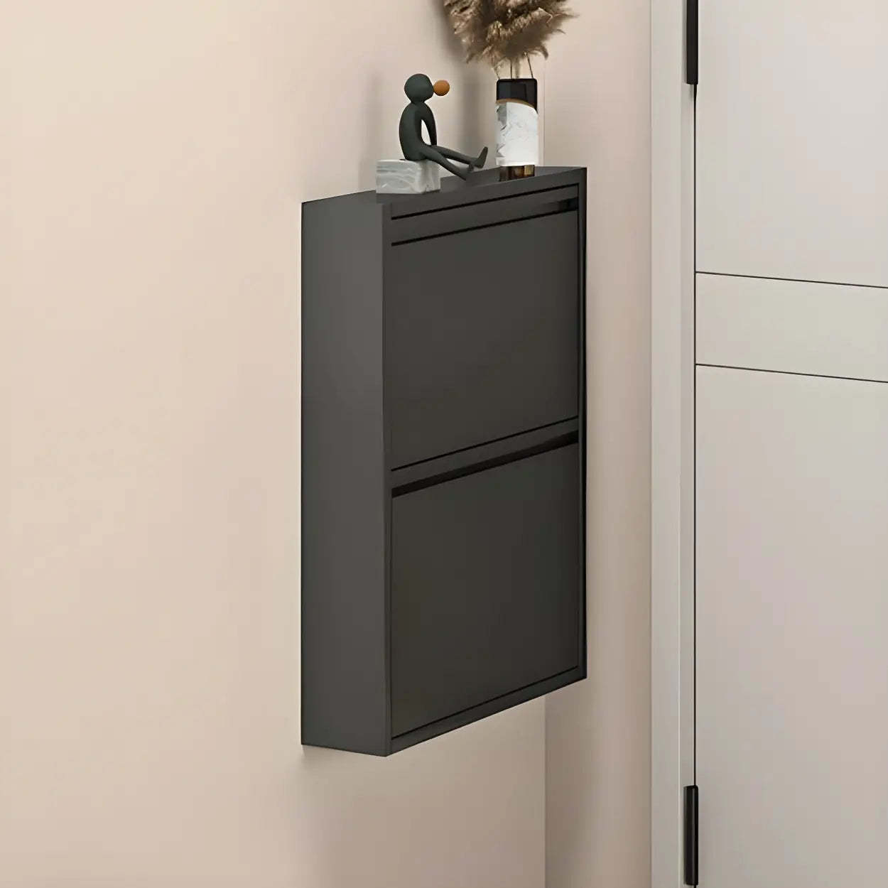 Wall-Mount Drop-Front Shoe Cabinet