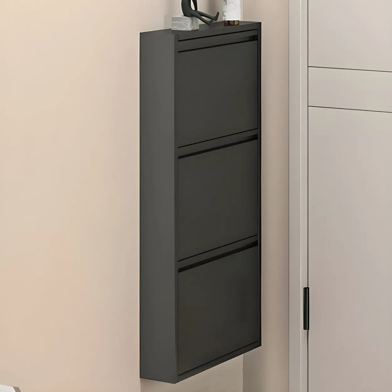 Wall-Mount Drop-Front Shoe Cabinet