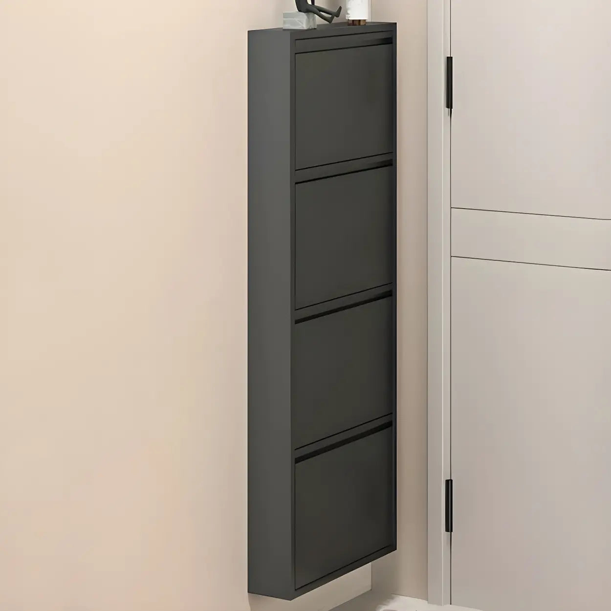 Wall-Mount Drop-Front Shoe Cabinet