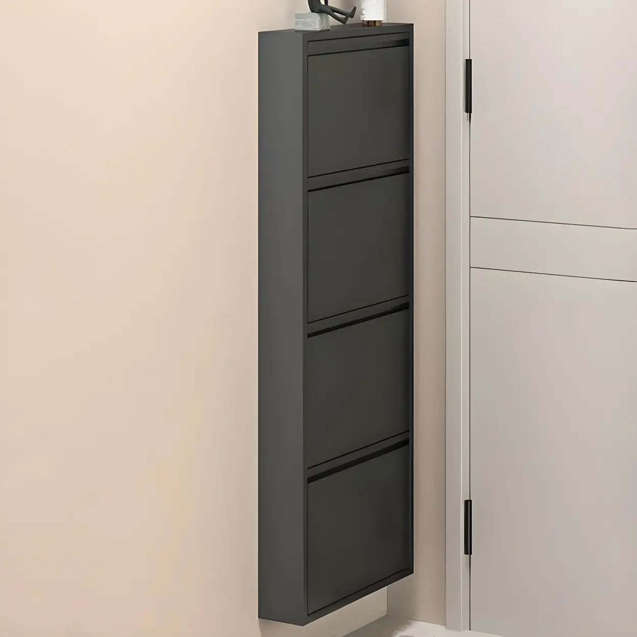 Wall-Mount Drop-Front Shoe Cabinet