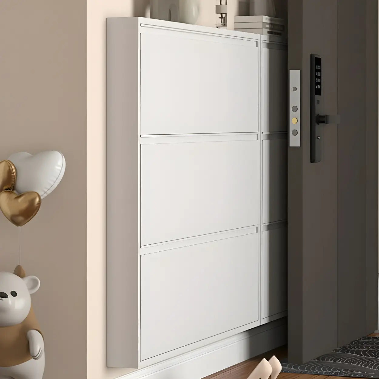 Wall-Mount Drop-Front Shoe Cabinet
