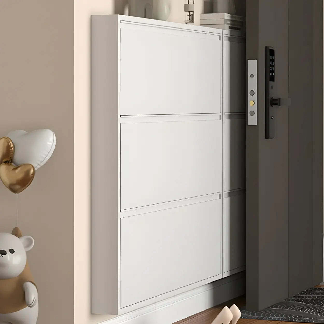 Wall-Mount Drop-Front Shoe Cabinet