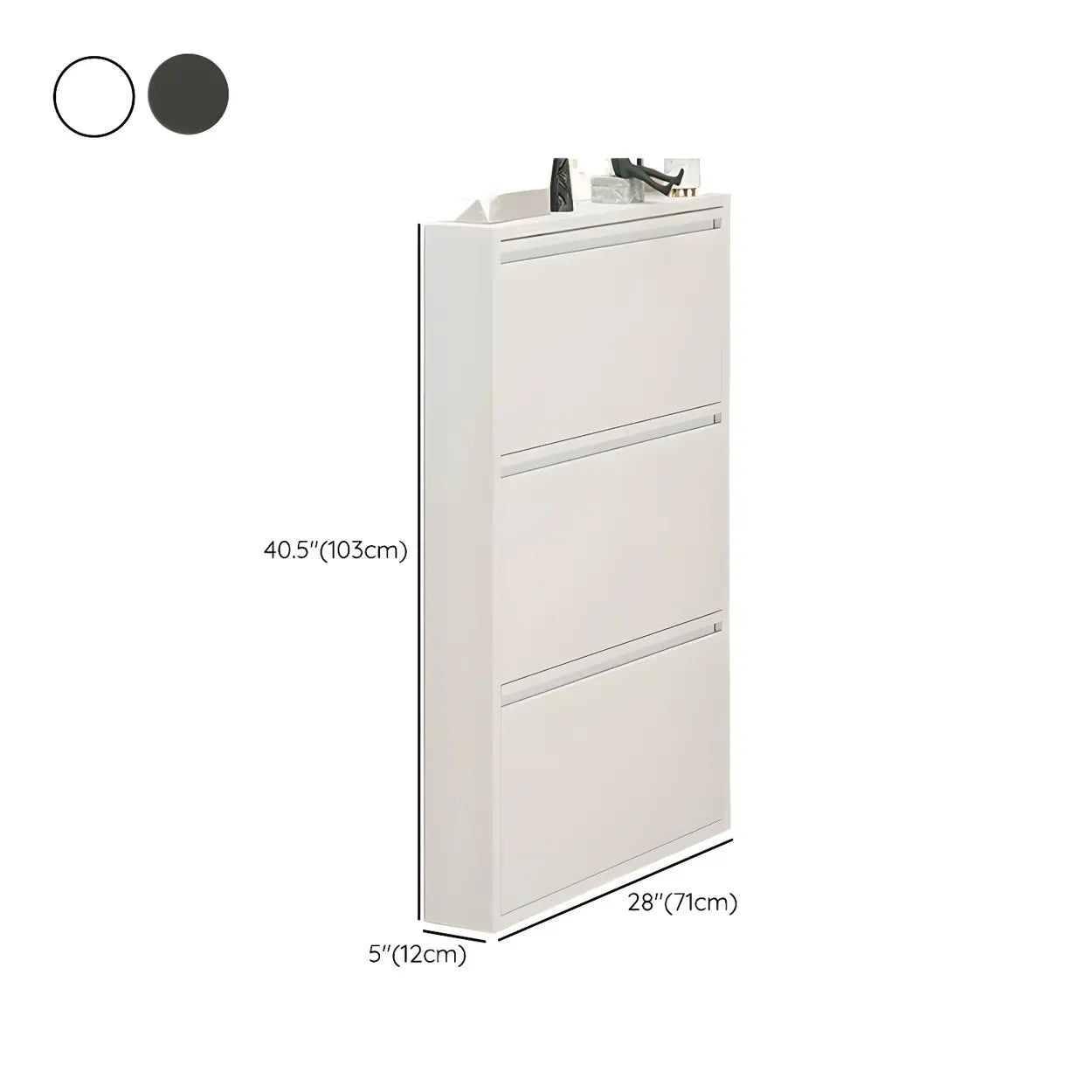 Wall-Mount Drop-Front Shoe Cabinet