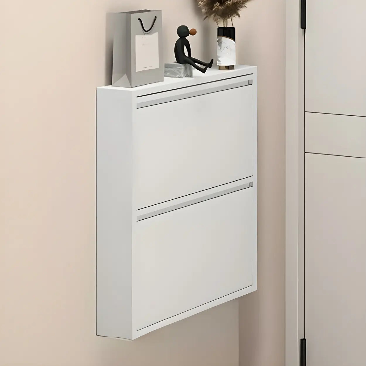 Wall-Mount Drop-Front Shoe Cabinet