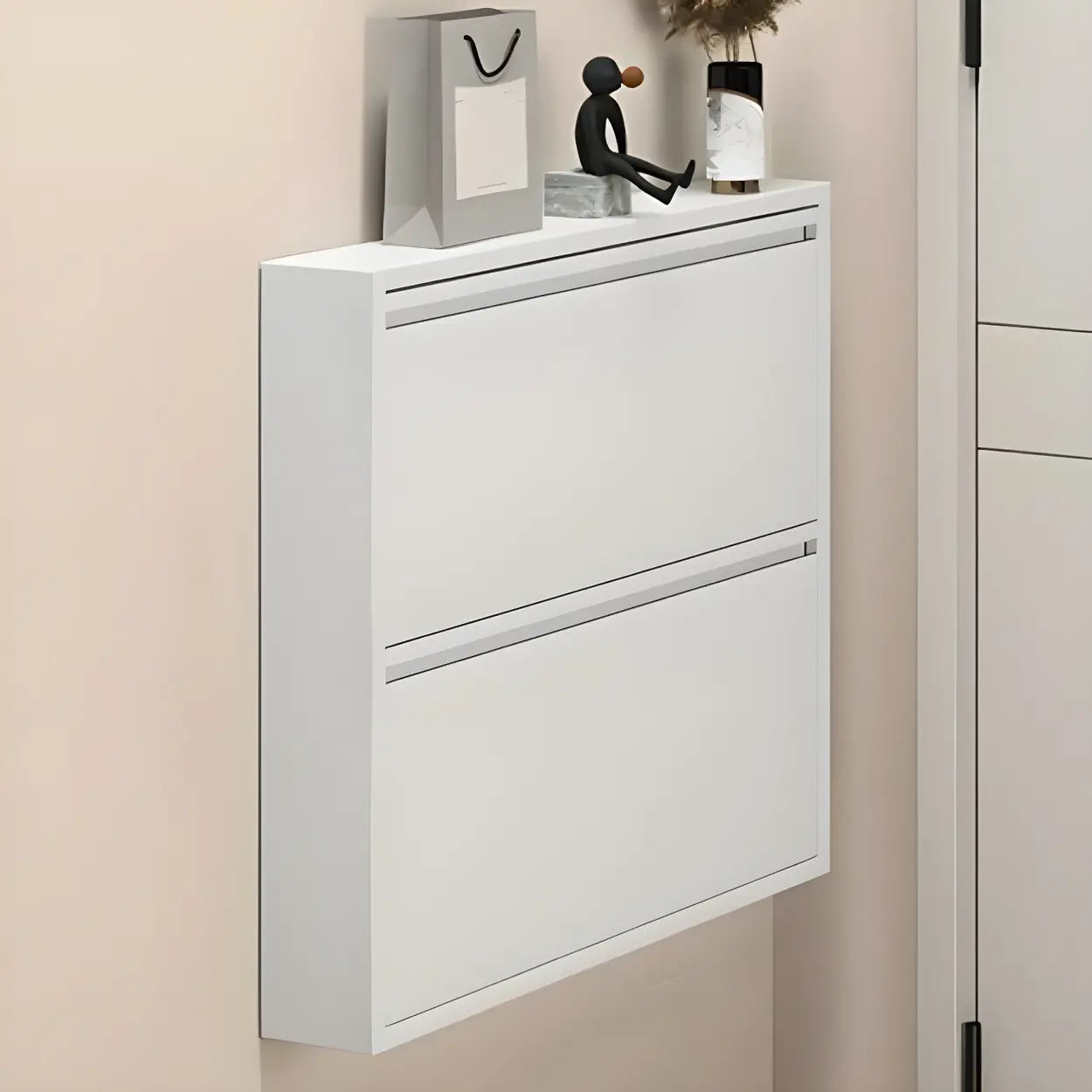 Wall-Mount Drop-Front Shoe Cabinet