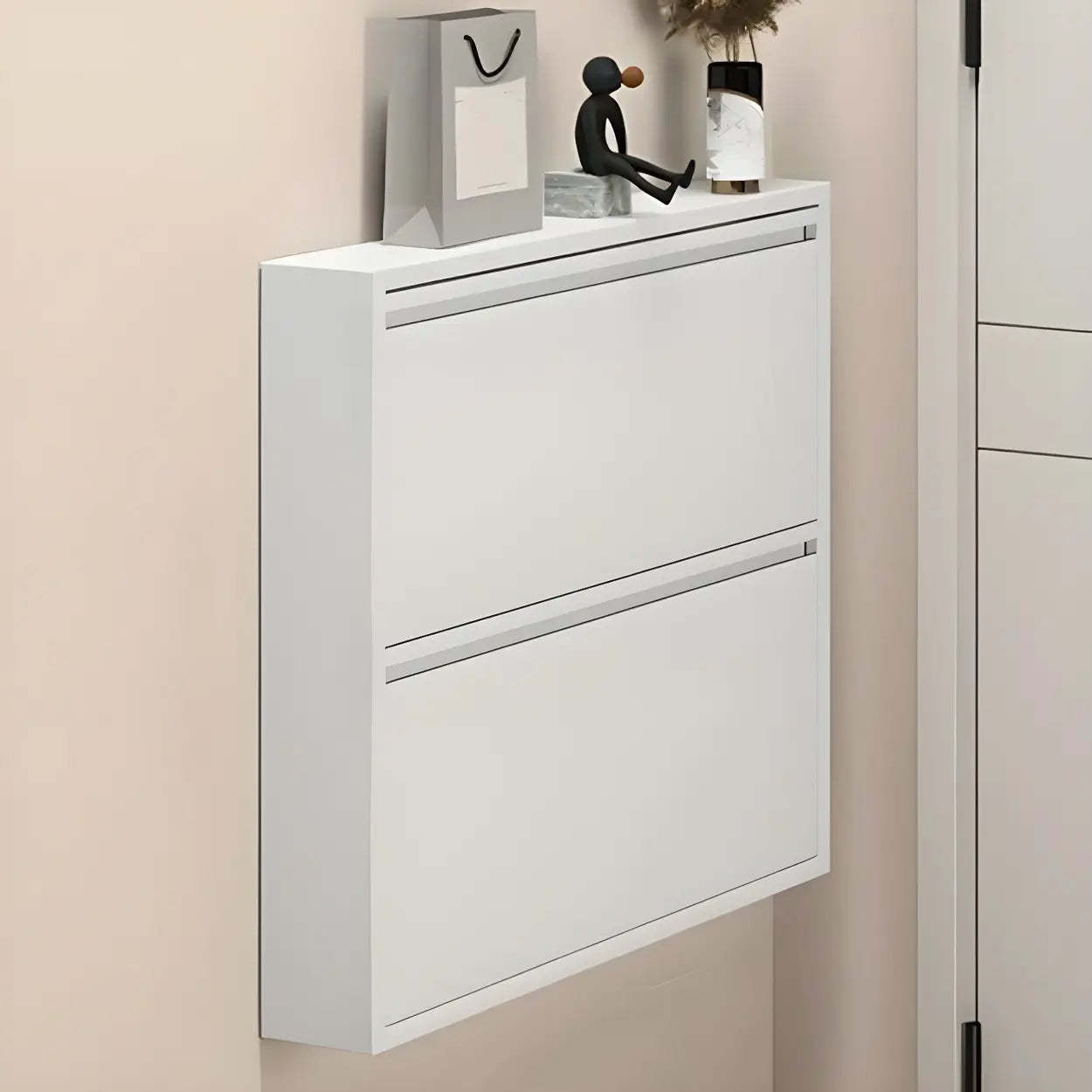 Wall-Mount Drop-Front Shoe Cabinet