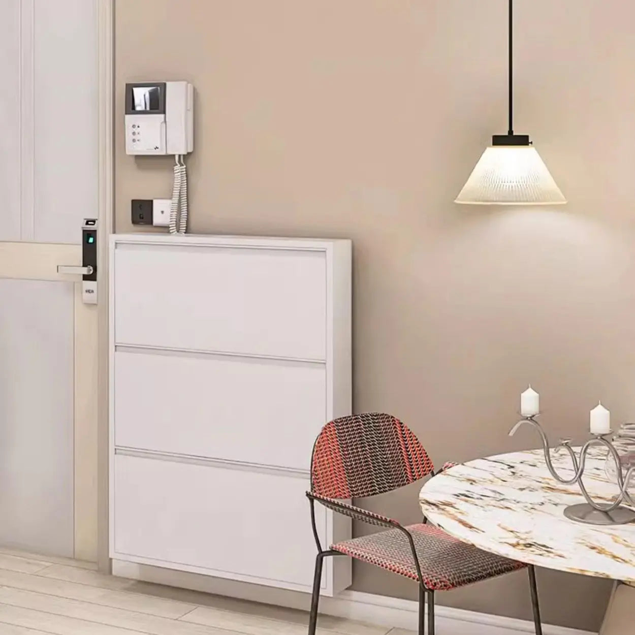 Wall-Mount Drop-Front Shoe Cabinet