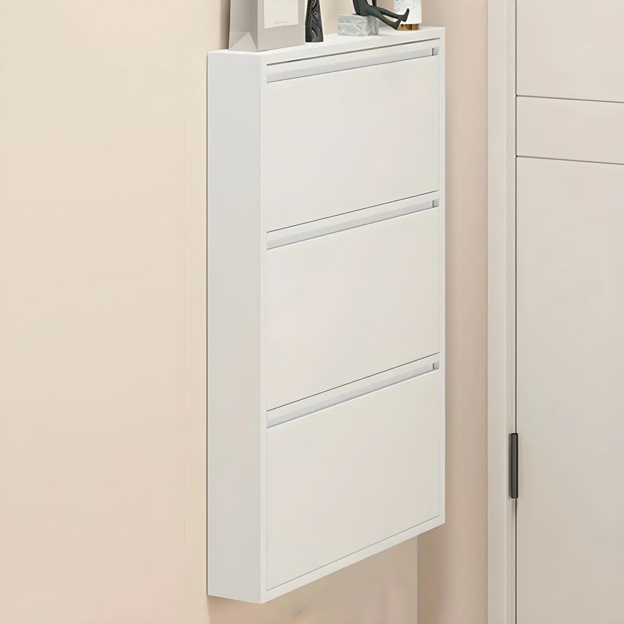 Wall-Mount Drop-Front Shoe Cabinet