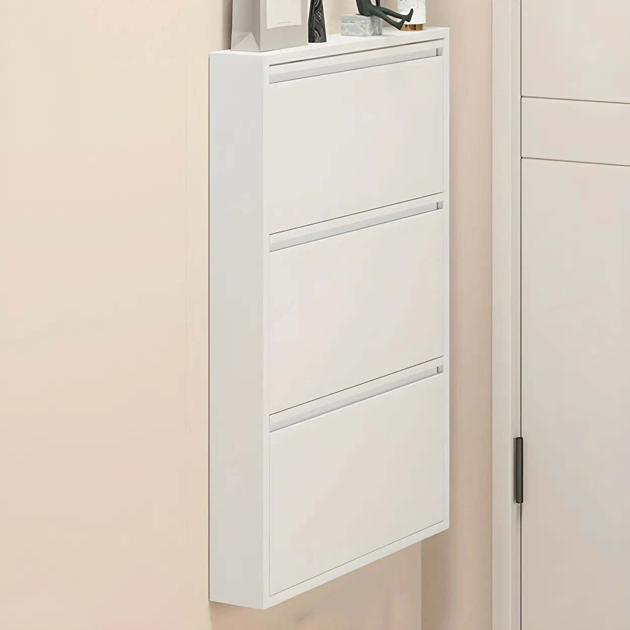 Wall-Mount Drop-Front Shoe Cabinet