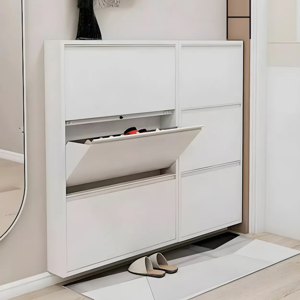 Wall-Mount Drop-Front Shoe Cabinet