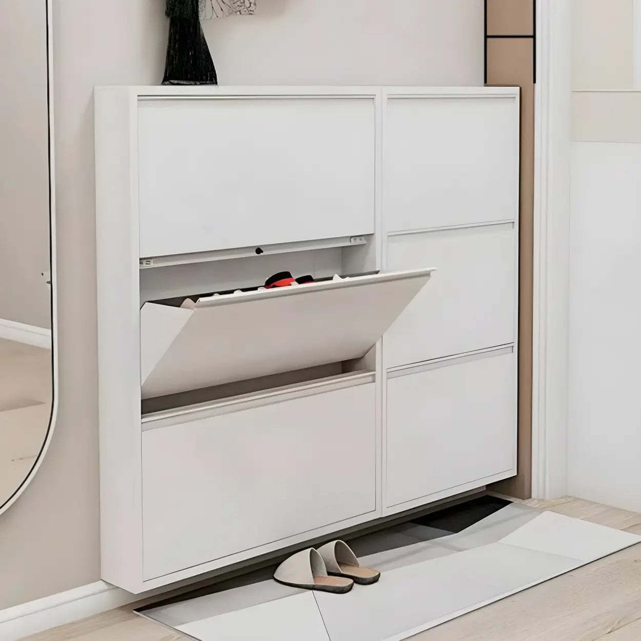 Wall-Mount Drop-Front Shoe Cabinet