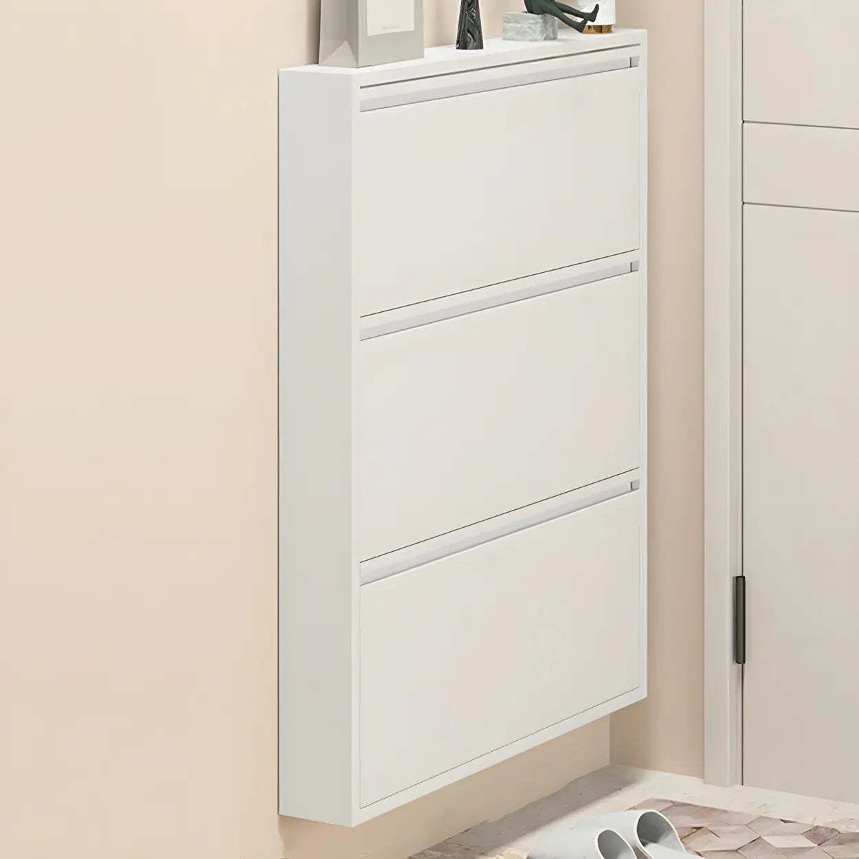 Wall-Mount Drop-Front Shoe Cabinet