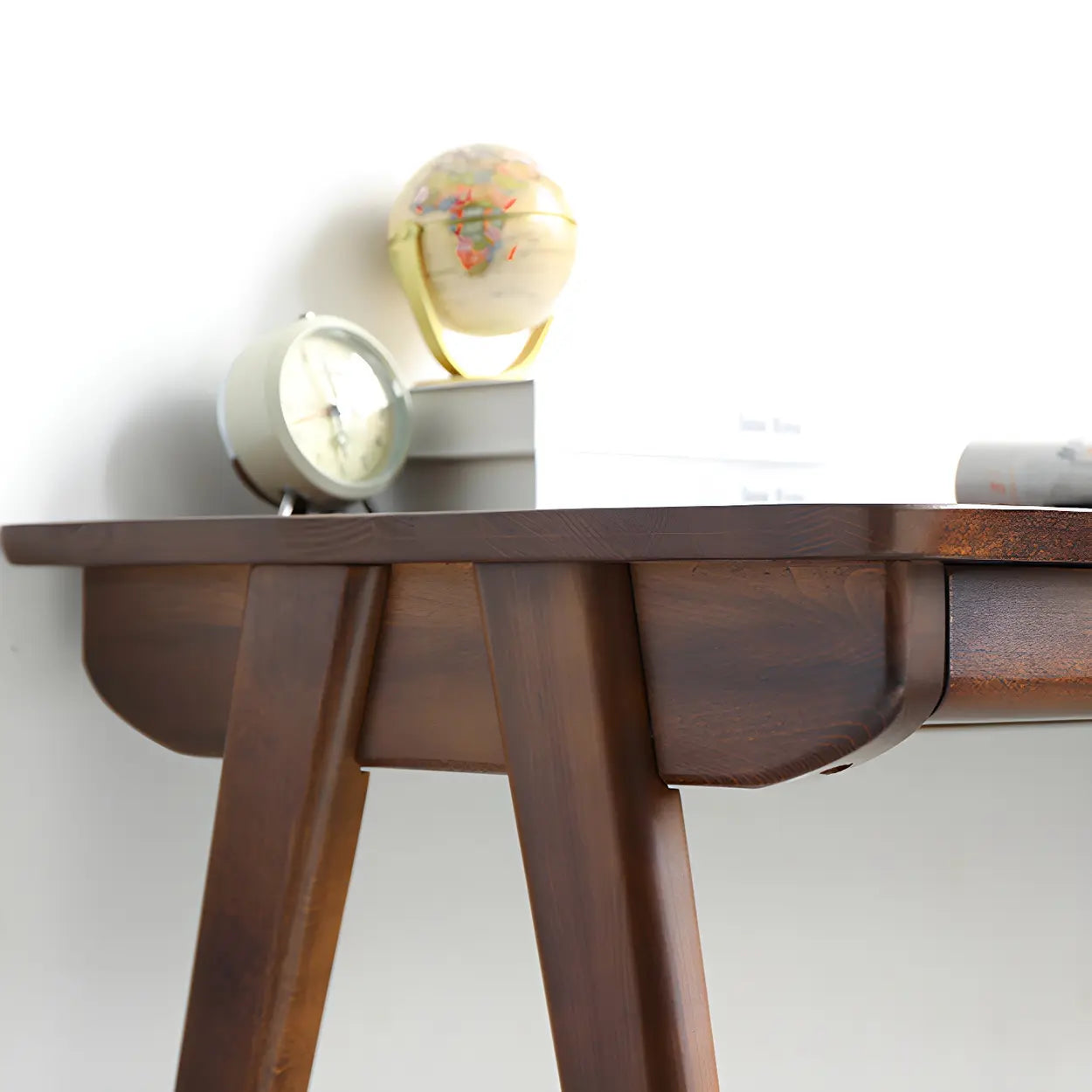 Walnut Beech Wood Drawer Writing Desk