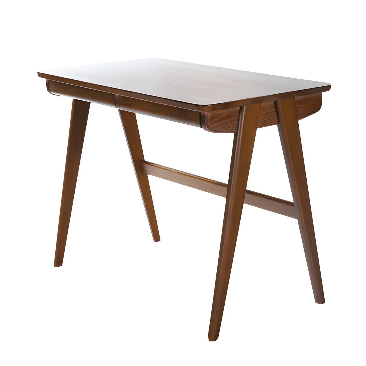 Walnut Beech Wood Drawer Writing Desk — Walnut / Table Only