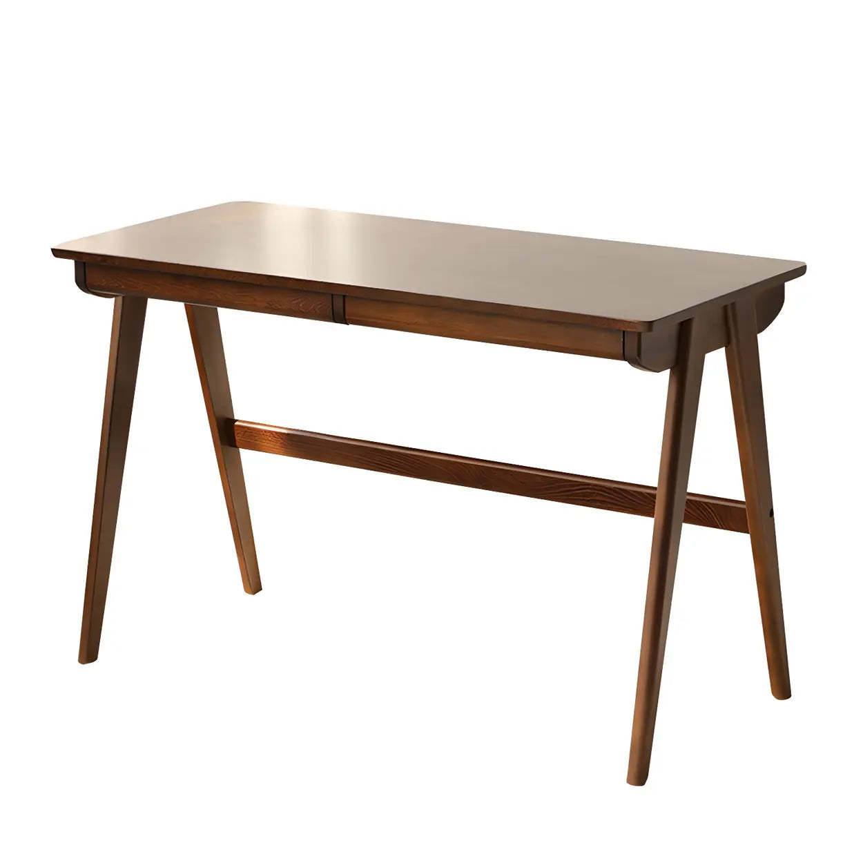 Walnut Beech Wood Drawer Writing Desk — Walnut / Table Only