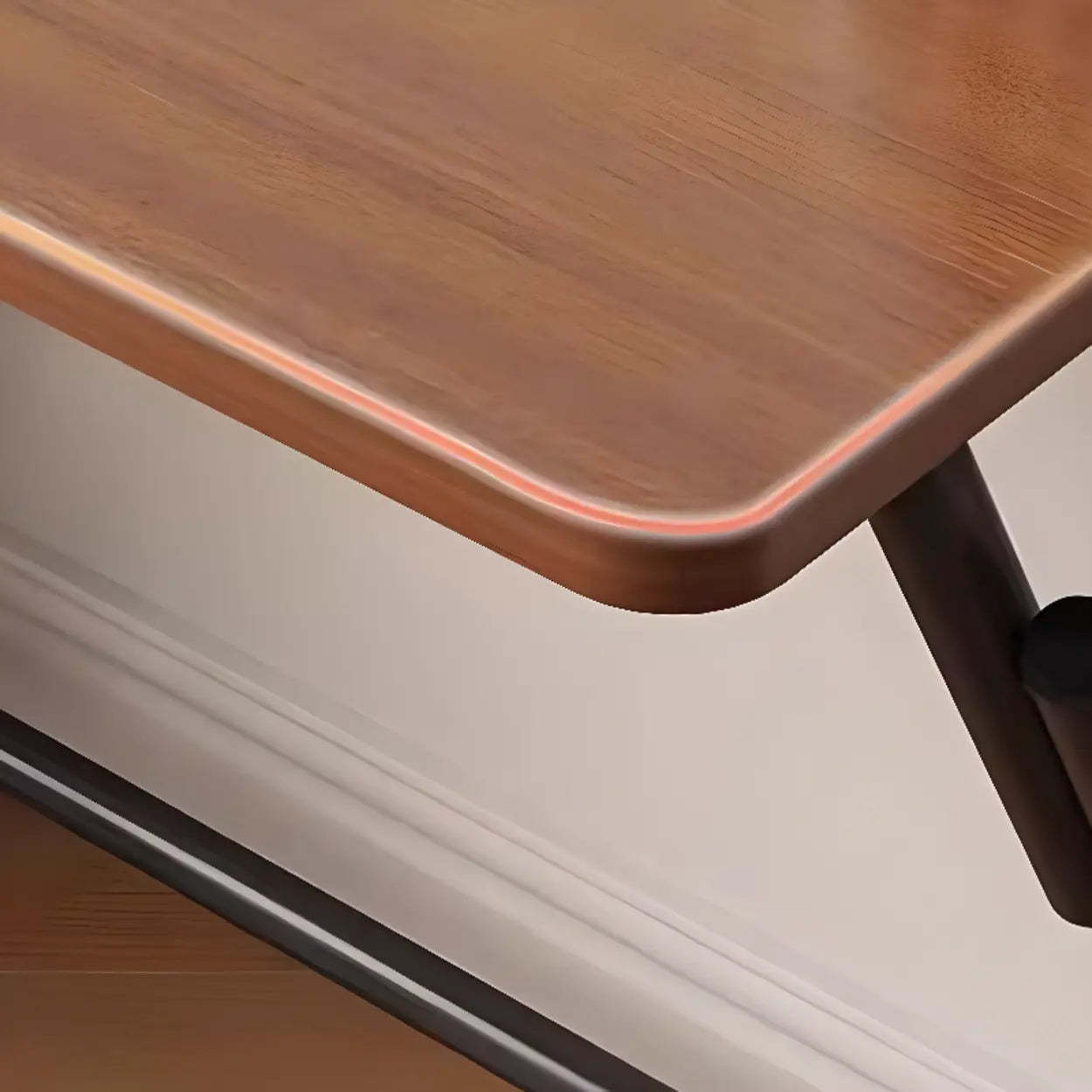Walnut-Black Foldable Wood Small Desk — Walnut/ Black / Table Only
