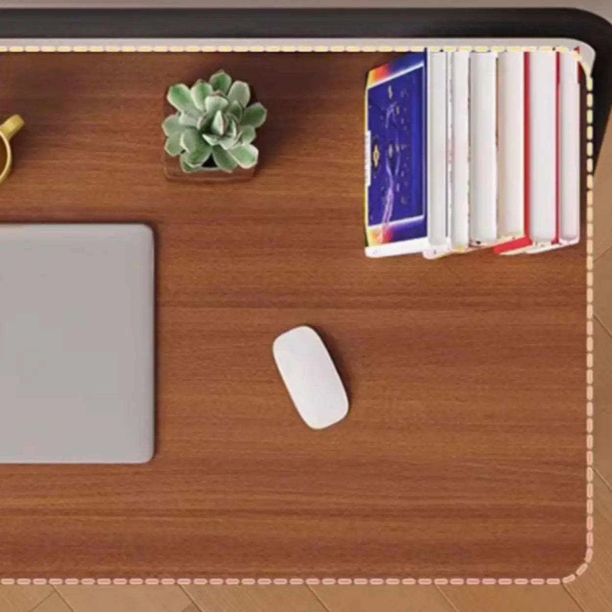 Walnut-Black Foldable Wood Small Desk