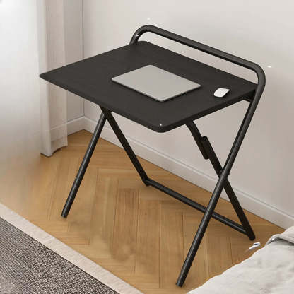 Walnut-Black Foldable Wood Small Desk