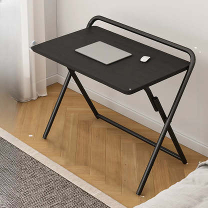 Walnut-Black Foldable Wood Small Desk