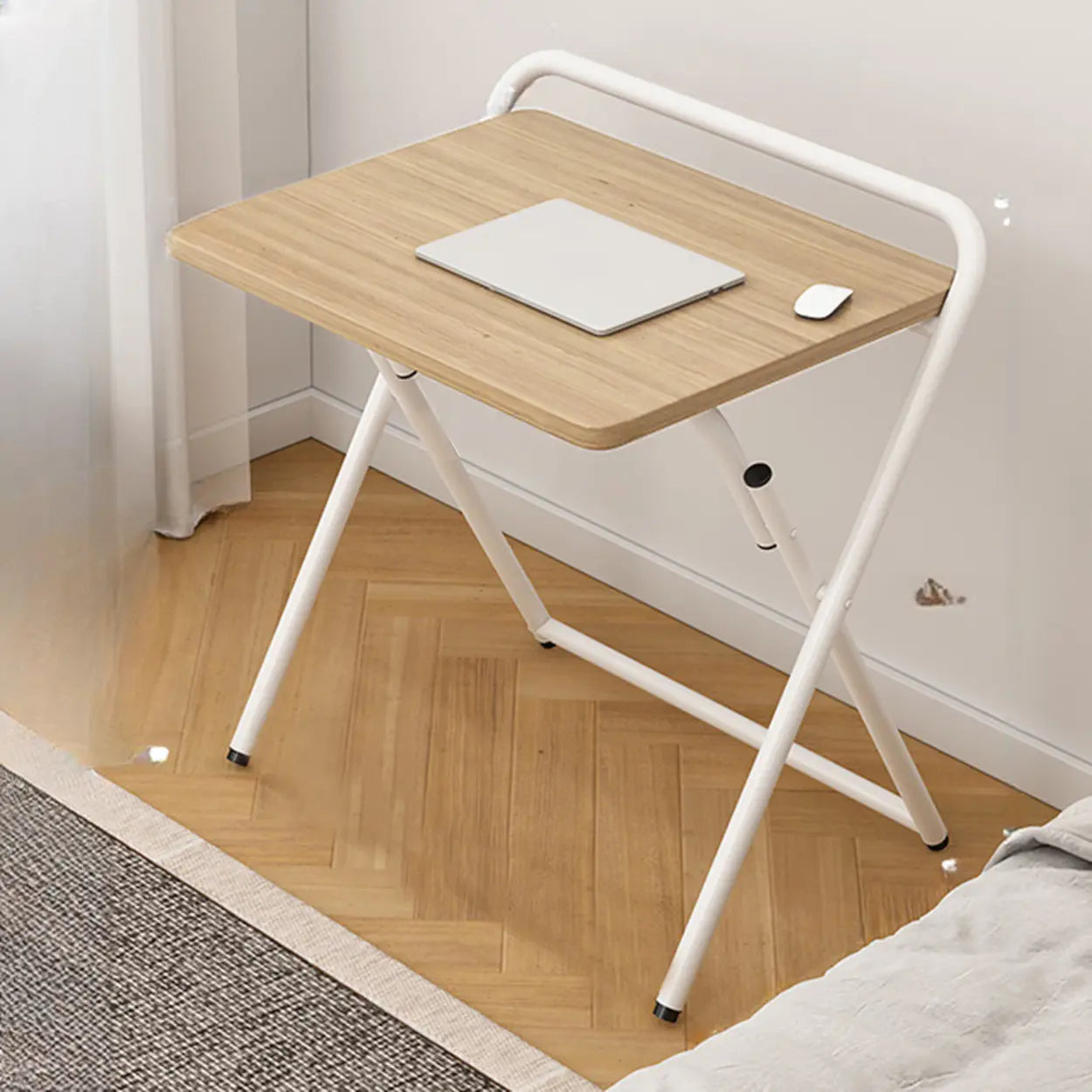 Walnut-Black Foldable Wood Small Desk
