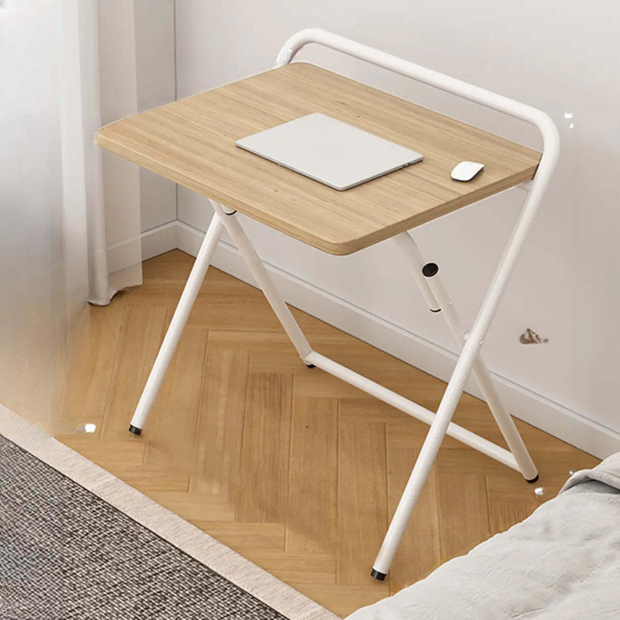 Walnut-Black Foldable Wood Small Desk