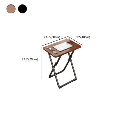Walnut-Black Foldable Wood Small Desk