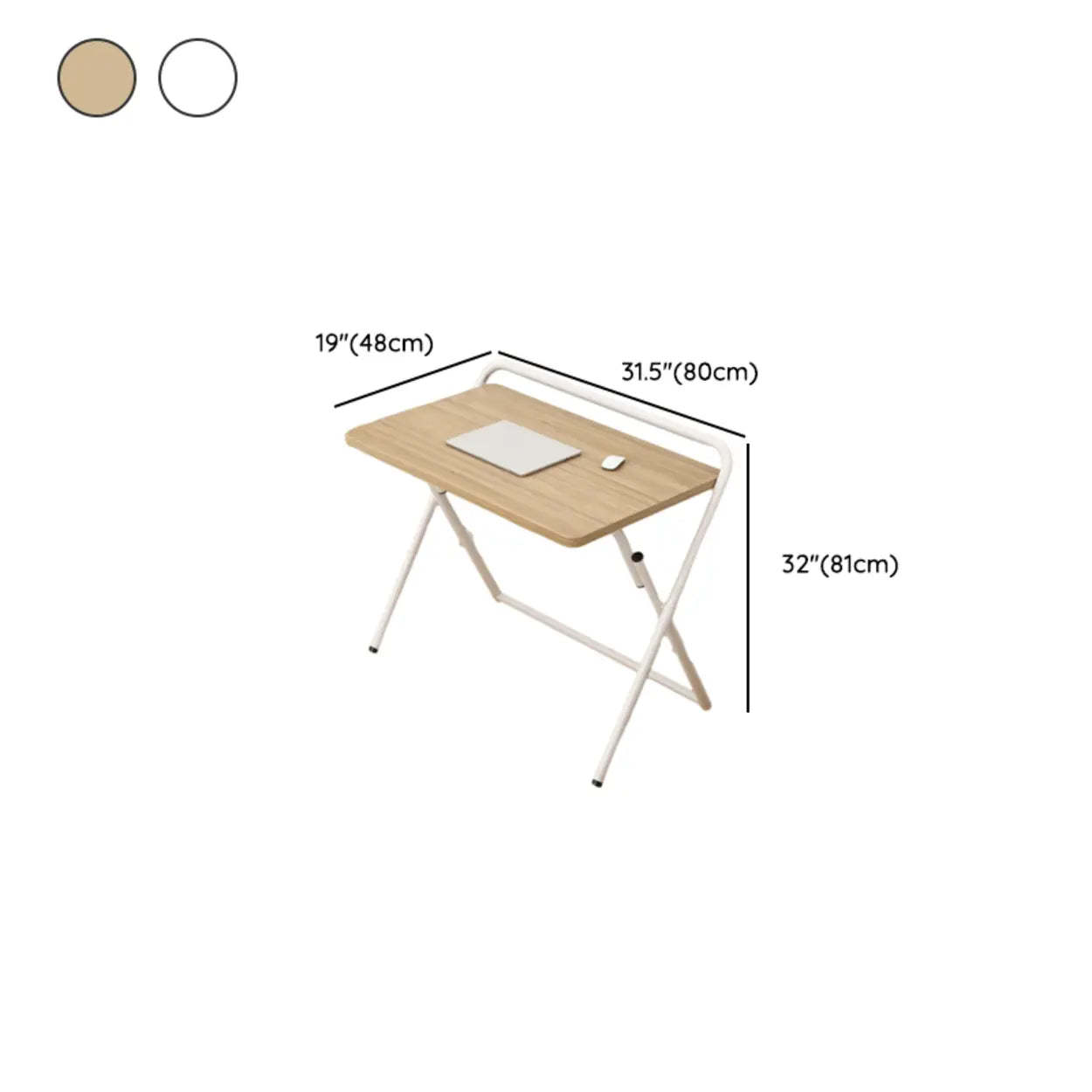 Walnut-Black Foldable Wood Small Desk
