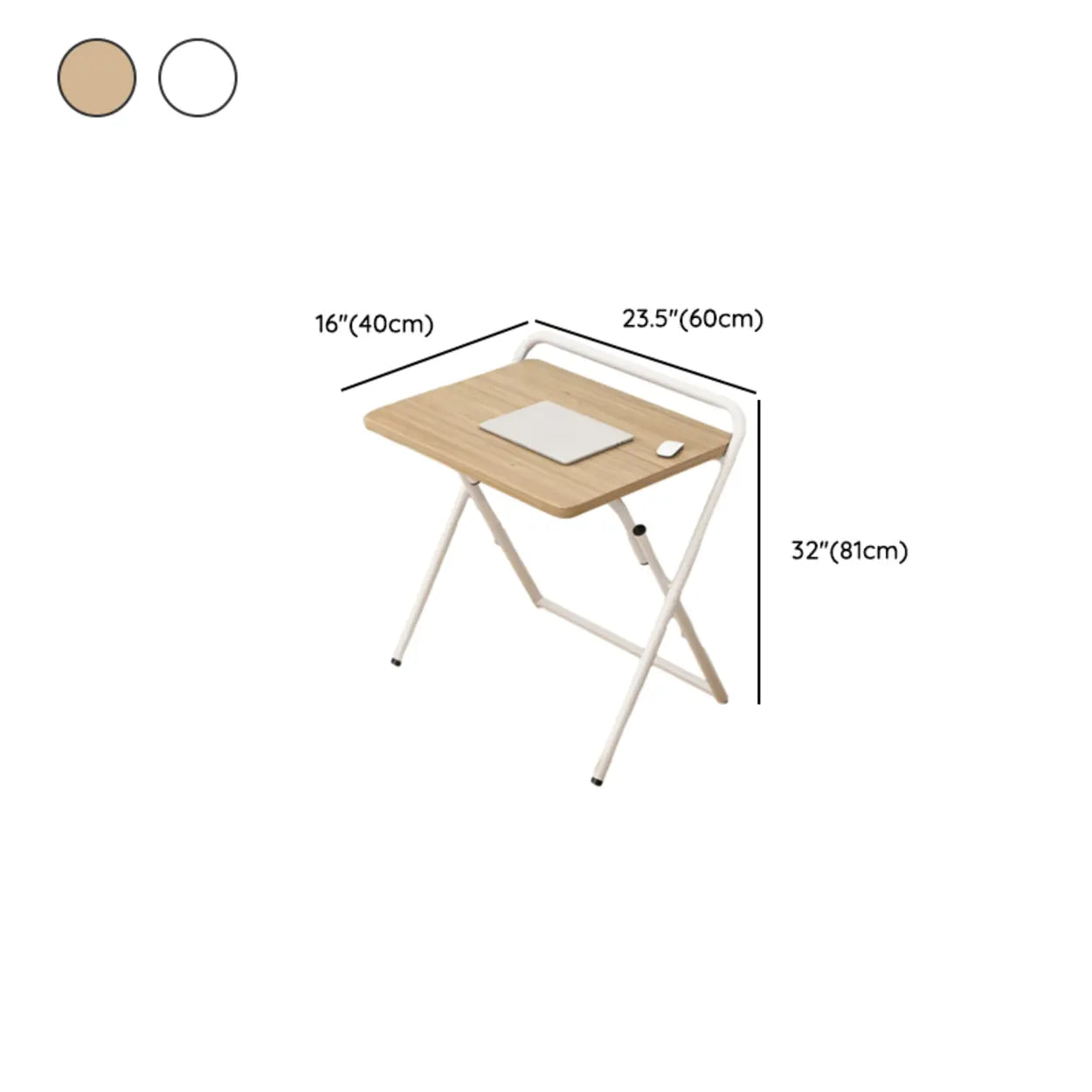 Walnut-Black Foldable Wood Small Desk