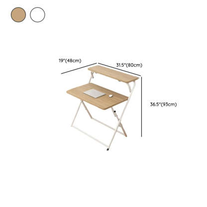 Walnut-Black Foldable Wood Small Desk