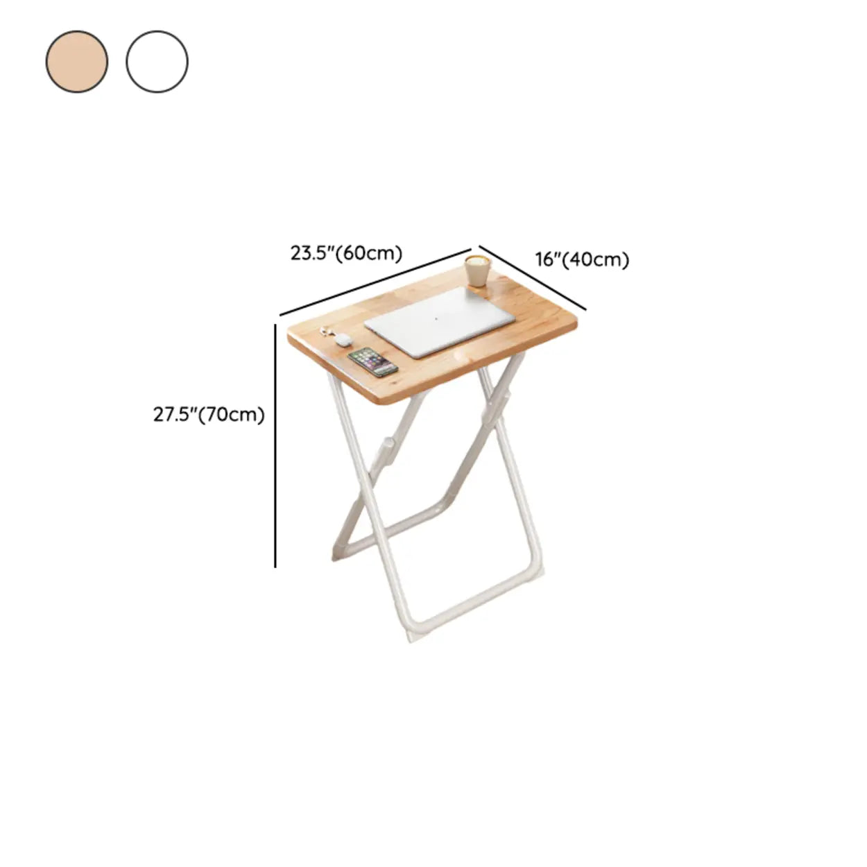 Walnut-Black Foldable Wood Small Desk