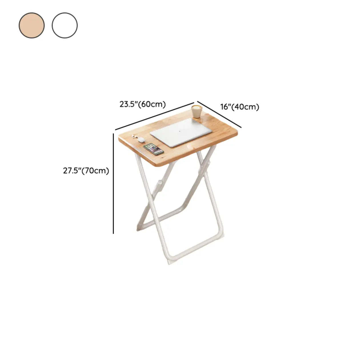 Walnut-Black Foldable Wood Small Desk