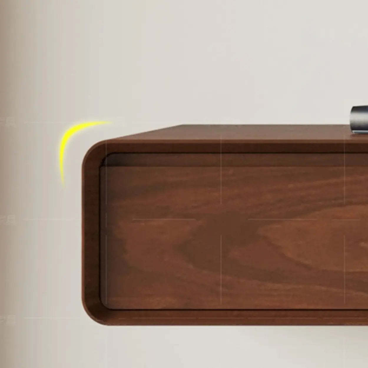 Walnut-Black Floating Mount TV Stand with Drawers — Nut-Brown