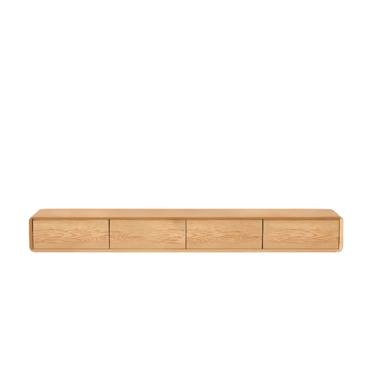 Walnut-Black Floating Mount TV Stand with Drawers