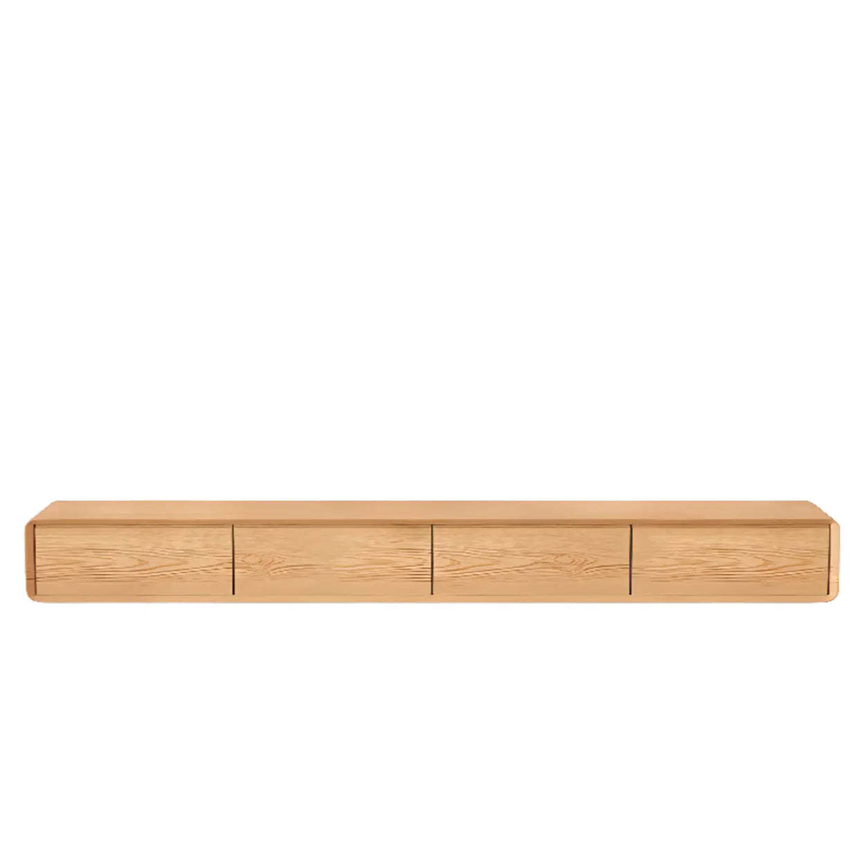 Walnut-Black Floating Mount TV Stand with Drawers
